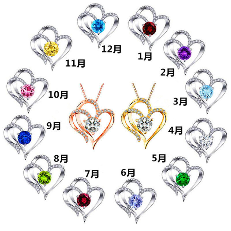 Double Heart Pendant Necklaces