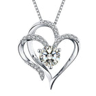 Double Heart Pendant Necklaces